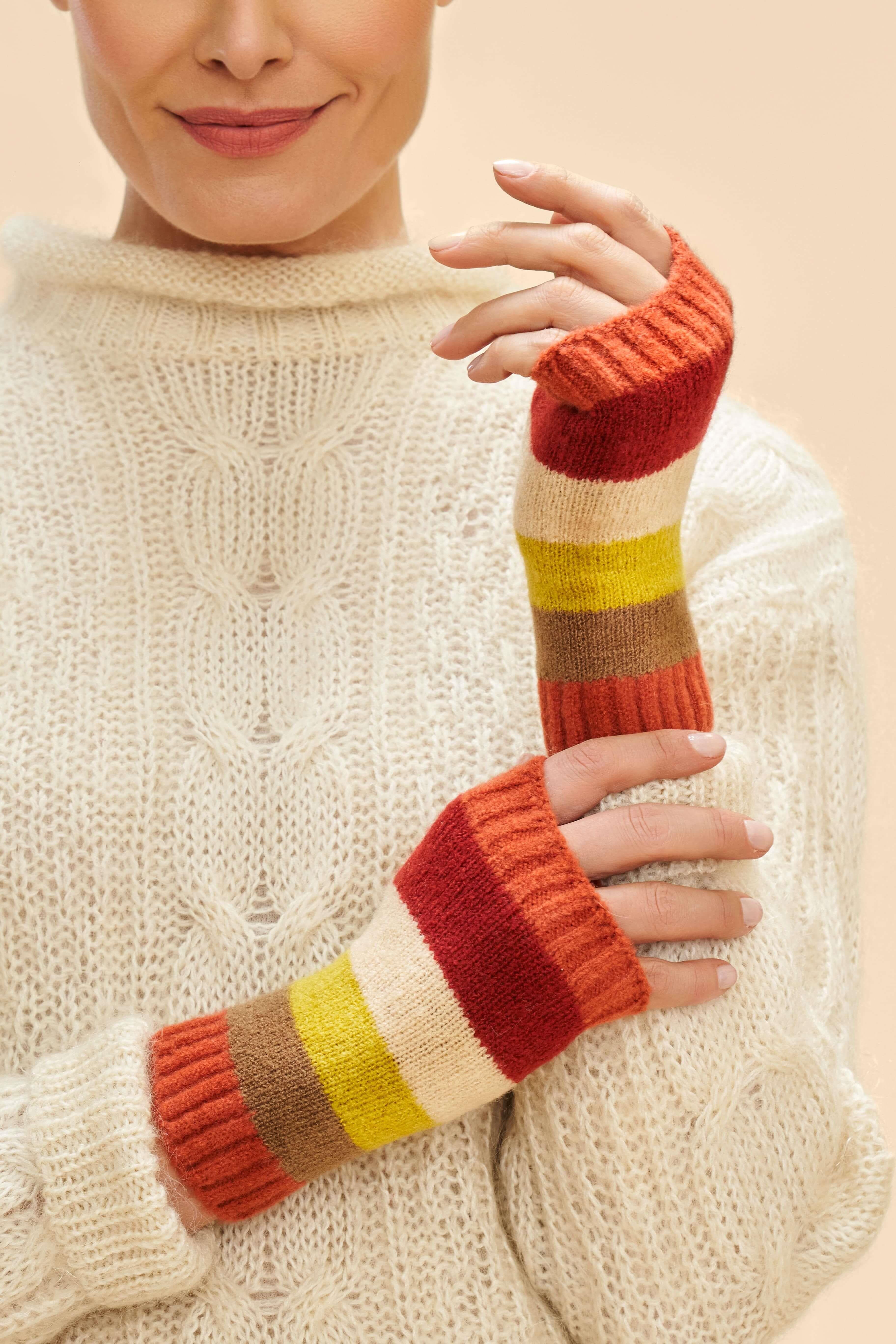 Ladies Lilia Wrist Warmers - Sunset Mix