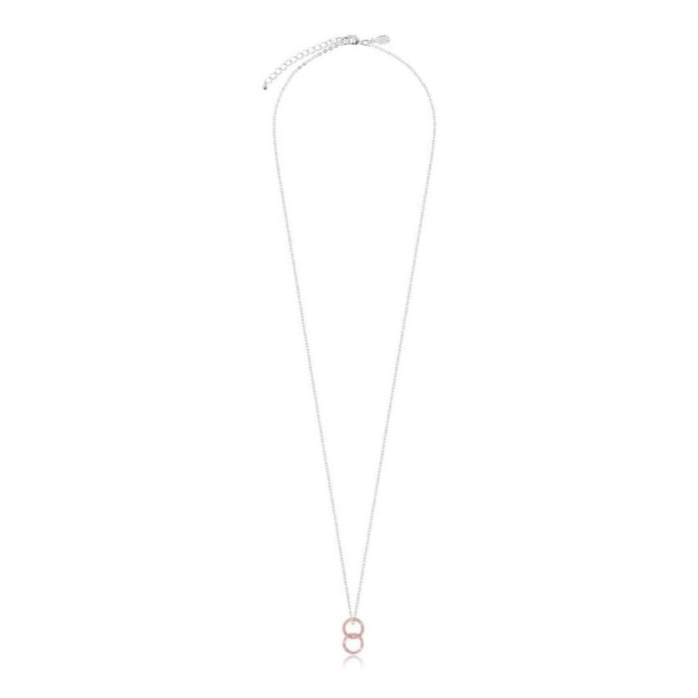 Infinity - Rose Gold Pave Circle Charm On Silver Necklace/Chocker/Bracelet