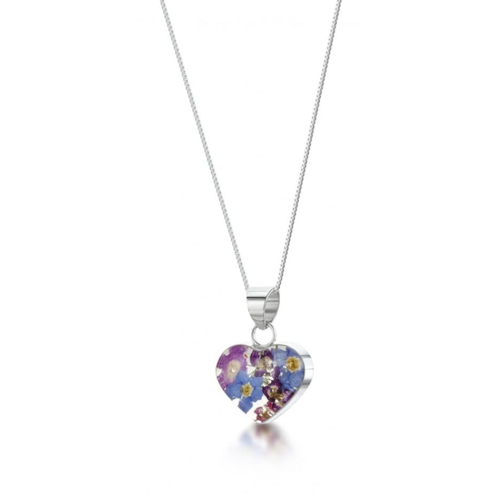 Silver Pendant - Purple Haze - Sm Heart