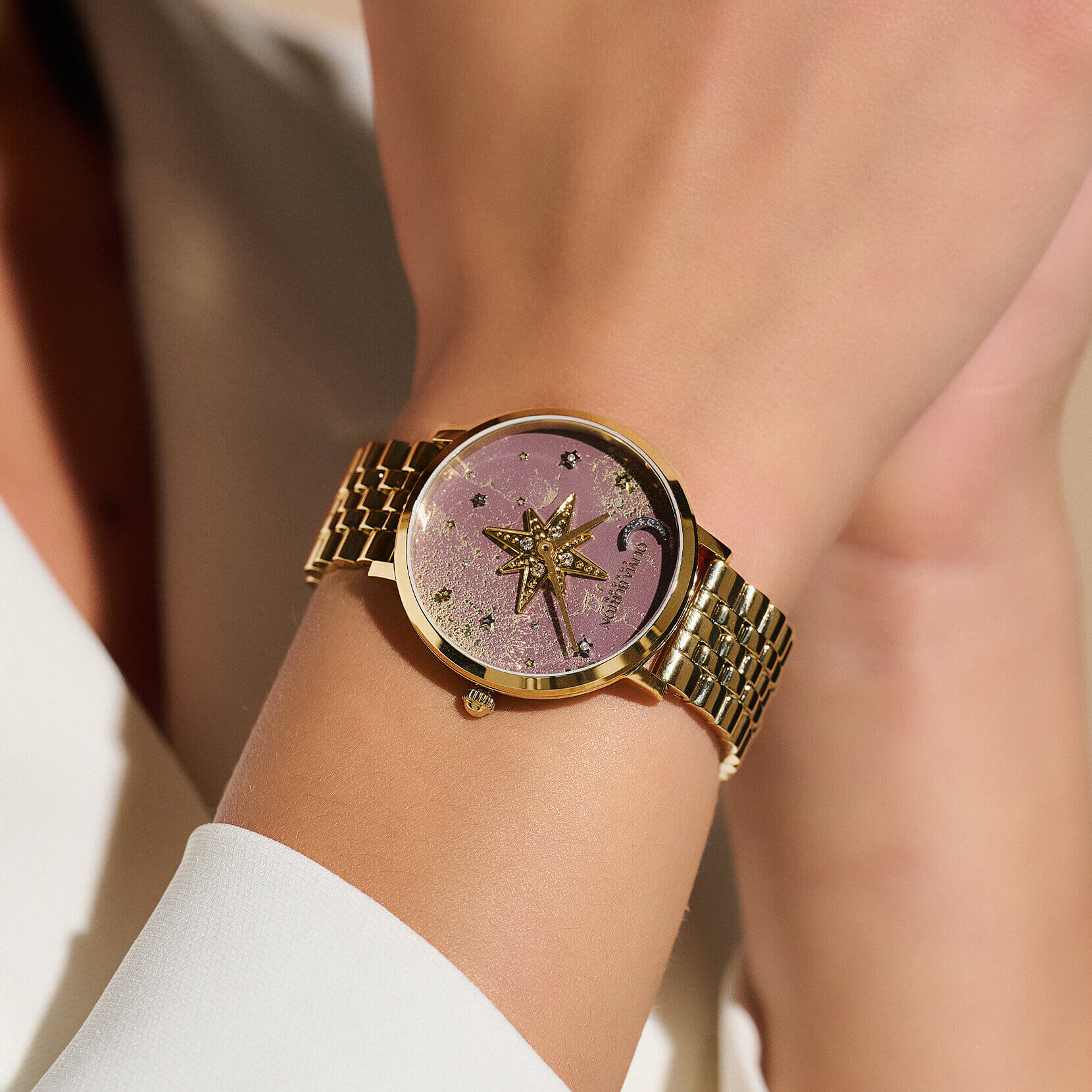 Nova Slim Mushroom & Gold Bracelet Watch