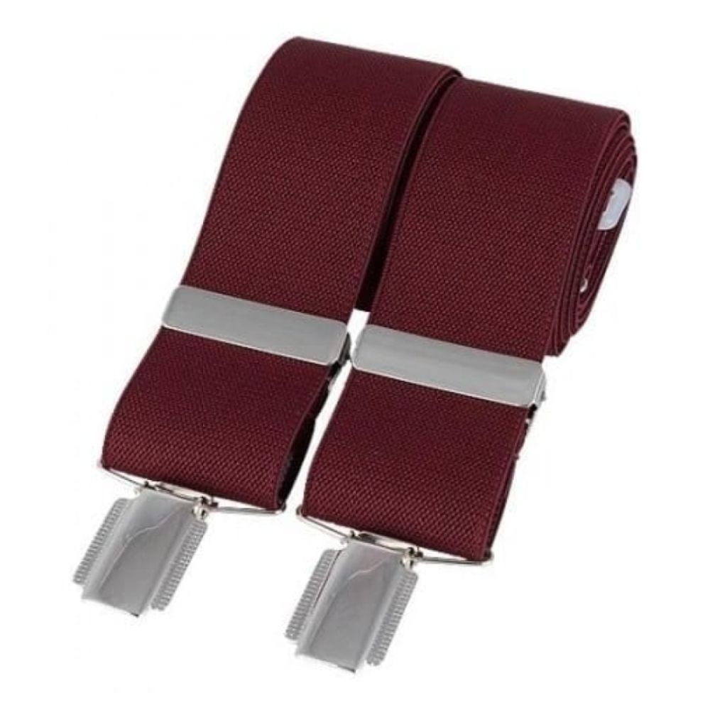 Burgundy 35mm Elasticated Braces