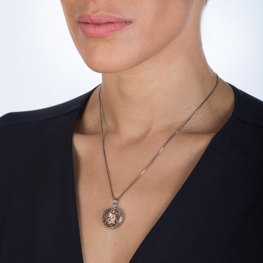 Rose Gold & Silver Small Circle Shelter Locket