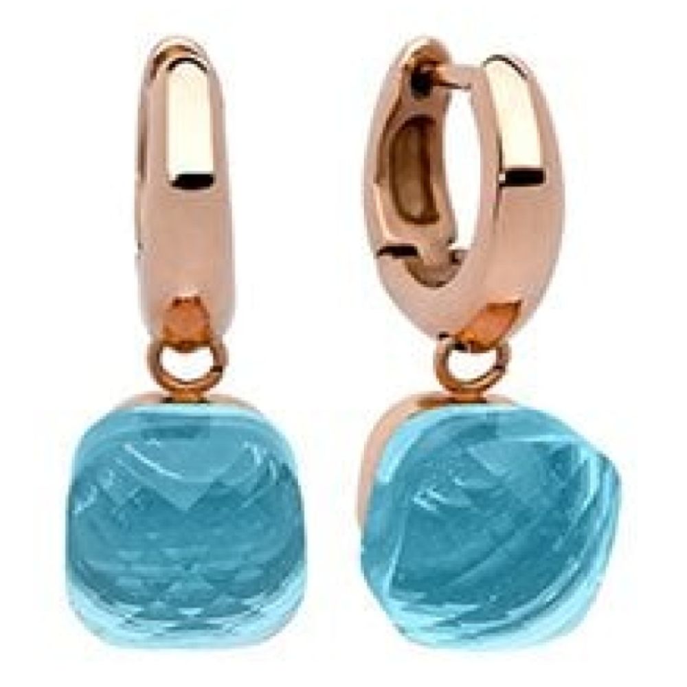 Creole "Firenze" Big (Rg/P) Aqua Earrings