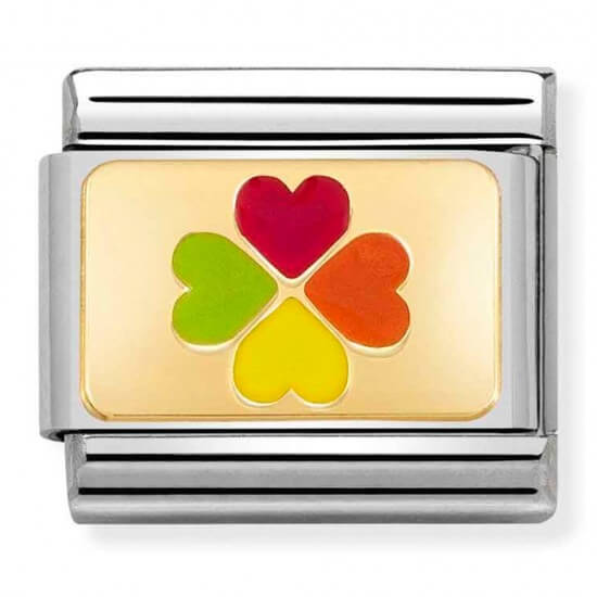 Composable Classic 18k Gold Rainbow Four Leaf Clover Link