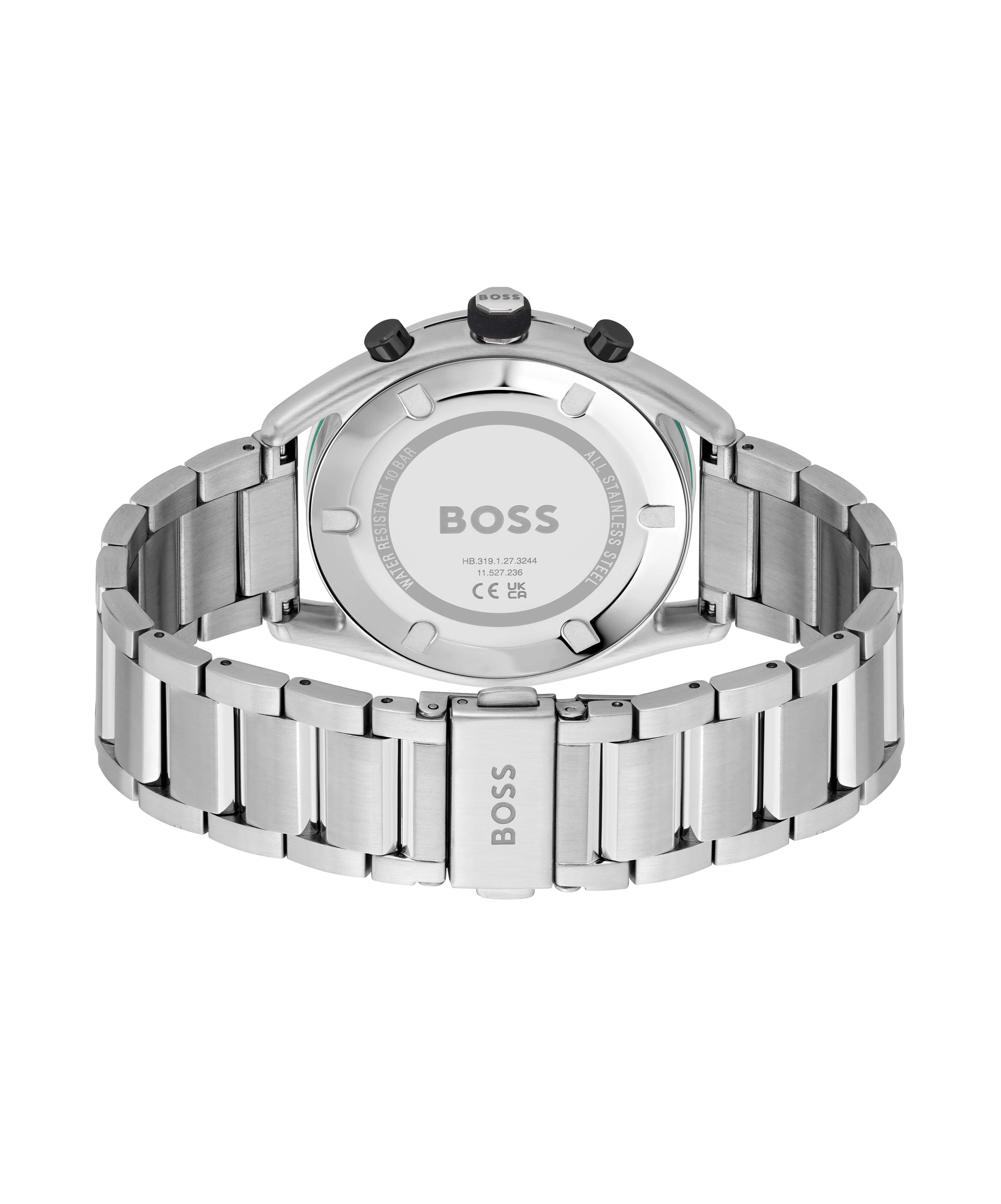 Centre Court Black Chronograph Dial SS Watch