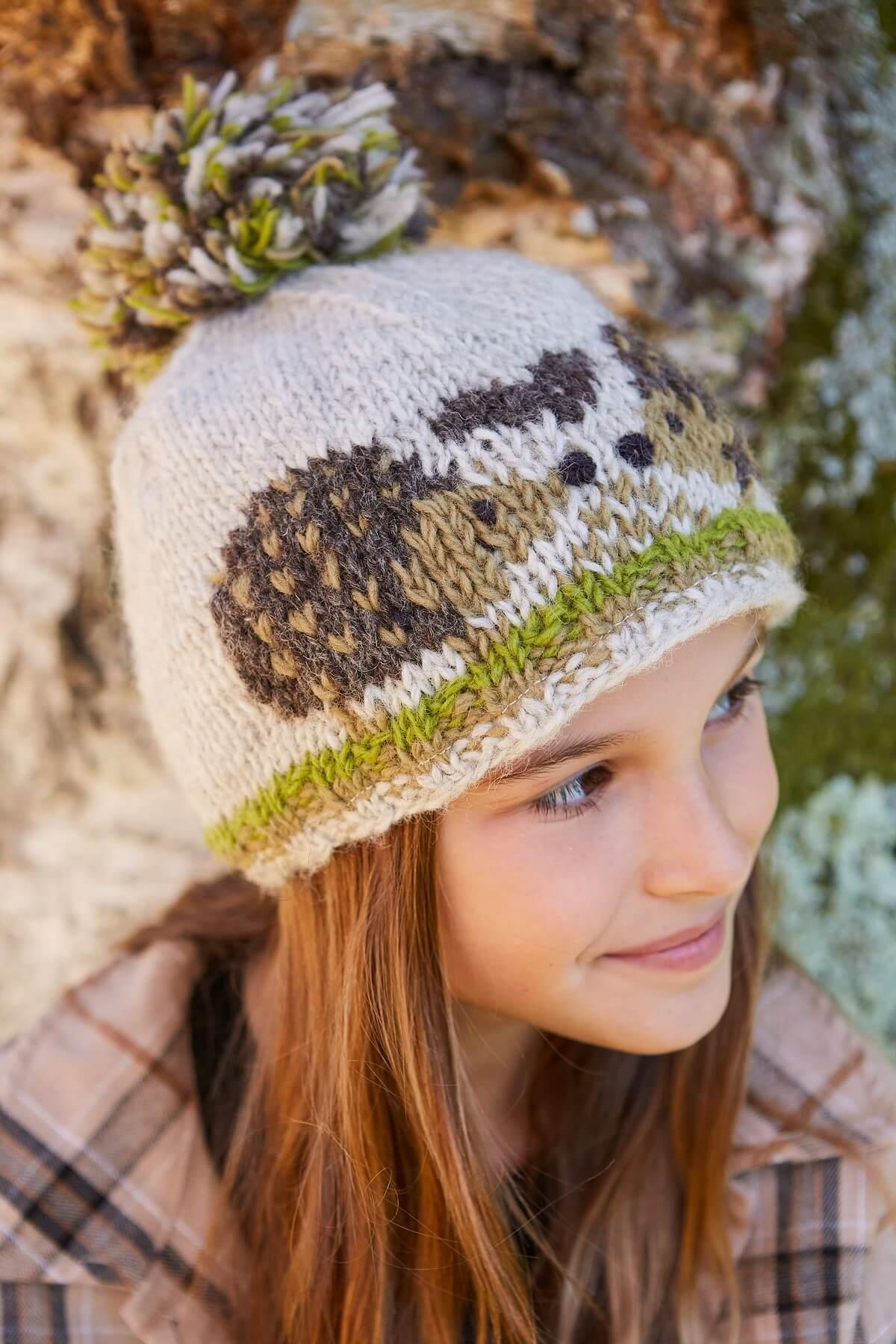 Kids Animal Bobble Hat Holly The Hedgehog