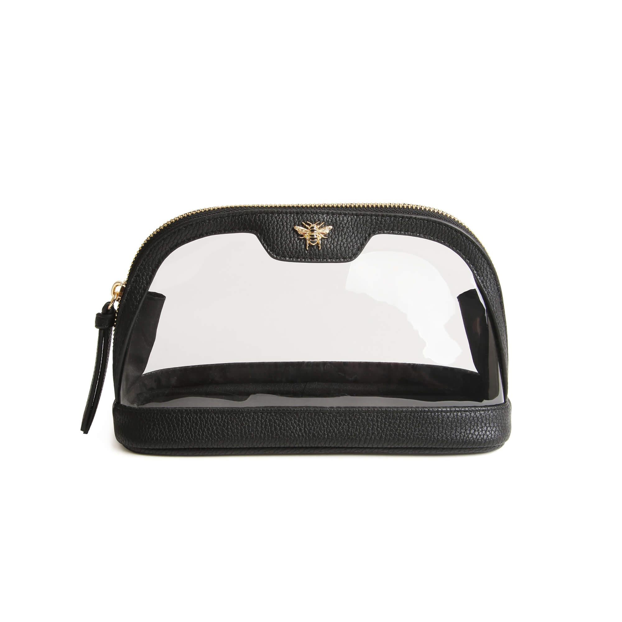 Clear Beauty Case / Make up Bag M- Black