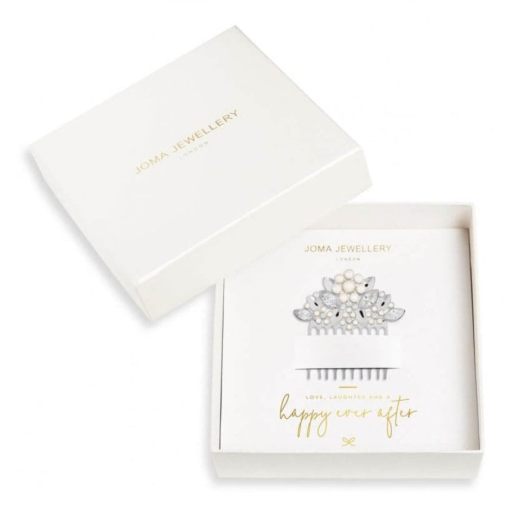 Happy Ever After Hair Accessories Pearl Flower & CZ Hair Slide
