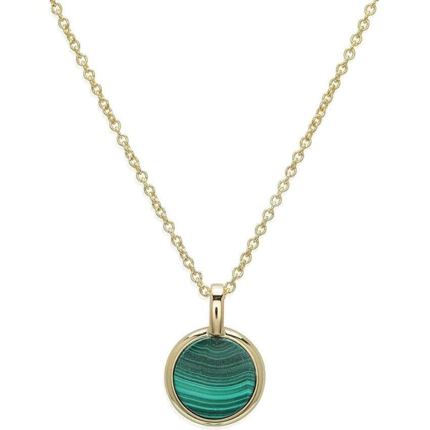 Gold Plated Malachite Pendant Necklace
