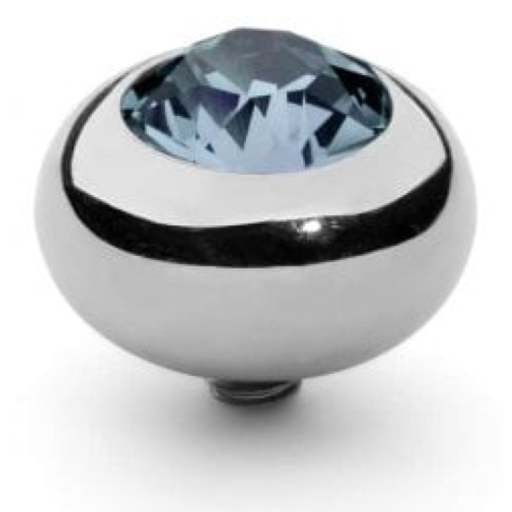 Famosa Silver 10mm Tondo Ring Top Light Sapphire