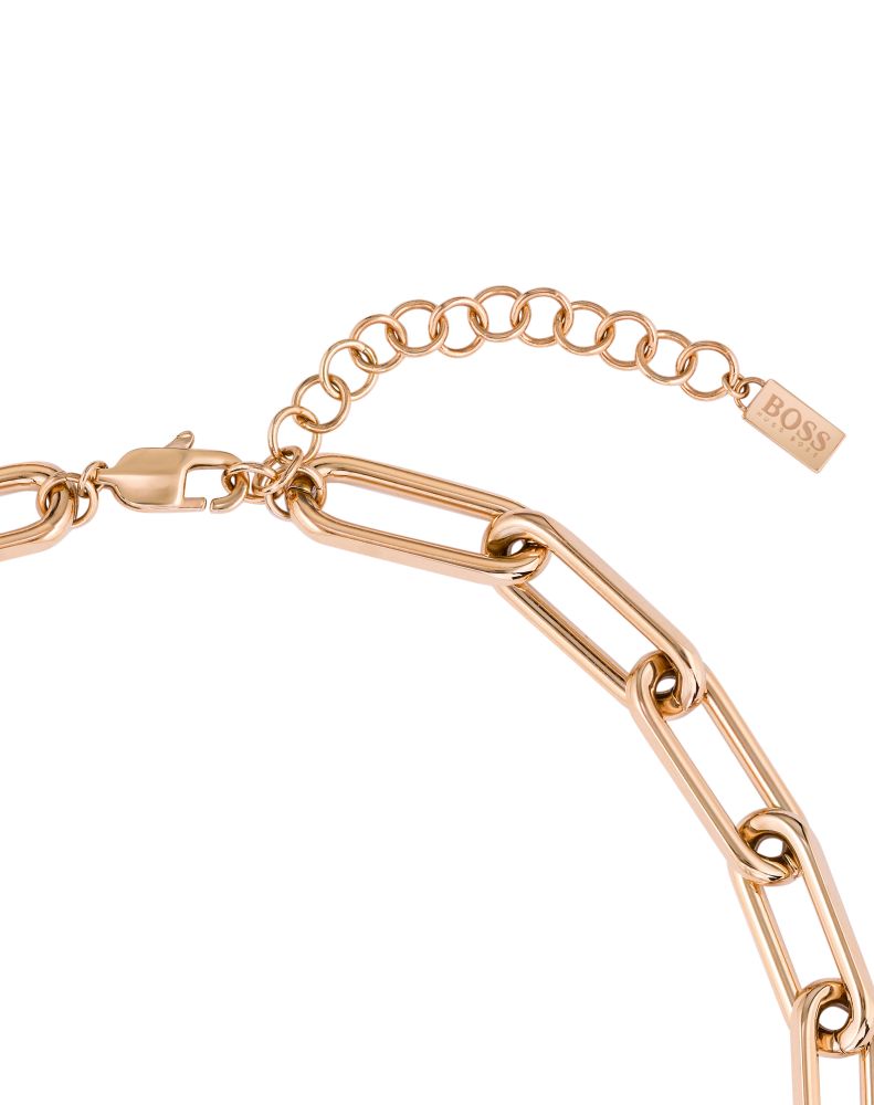 Tessa Ionic Carnation Gold Plated Link Necklace