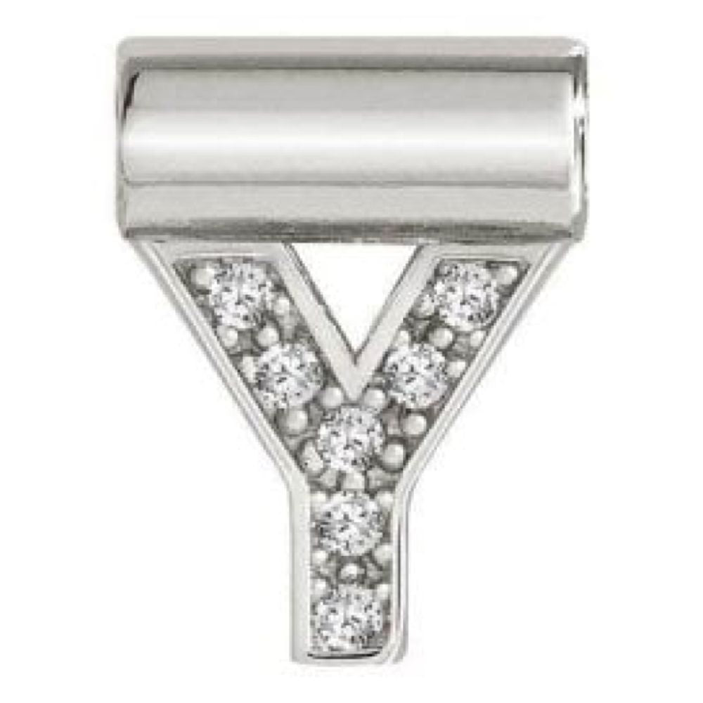 Seimia Silver Cubic Zirconia Letter Y Charm