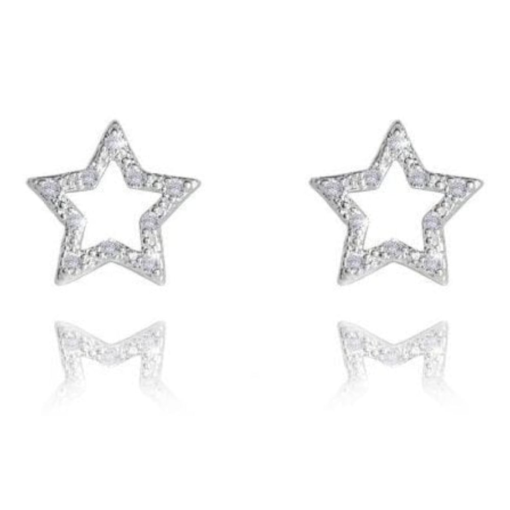 THEA - Star Silver Pave Earrings