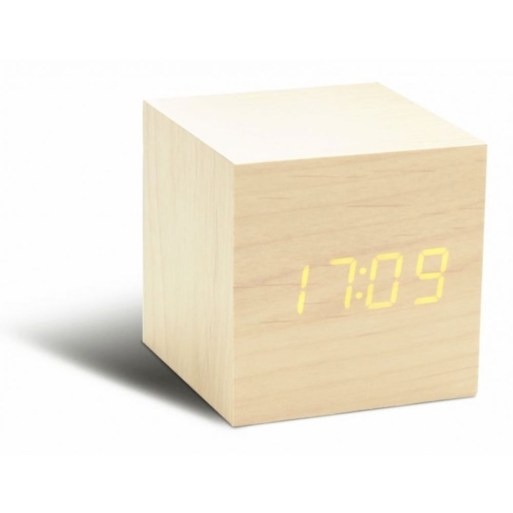 Cube Maple Click Clock