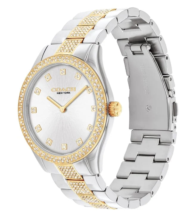 Brooks Silver Dial With Two-Tone Stainless Steel Bracelet Ladies Watch