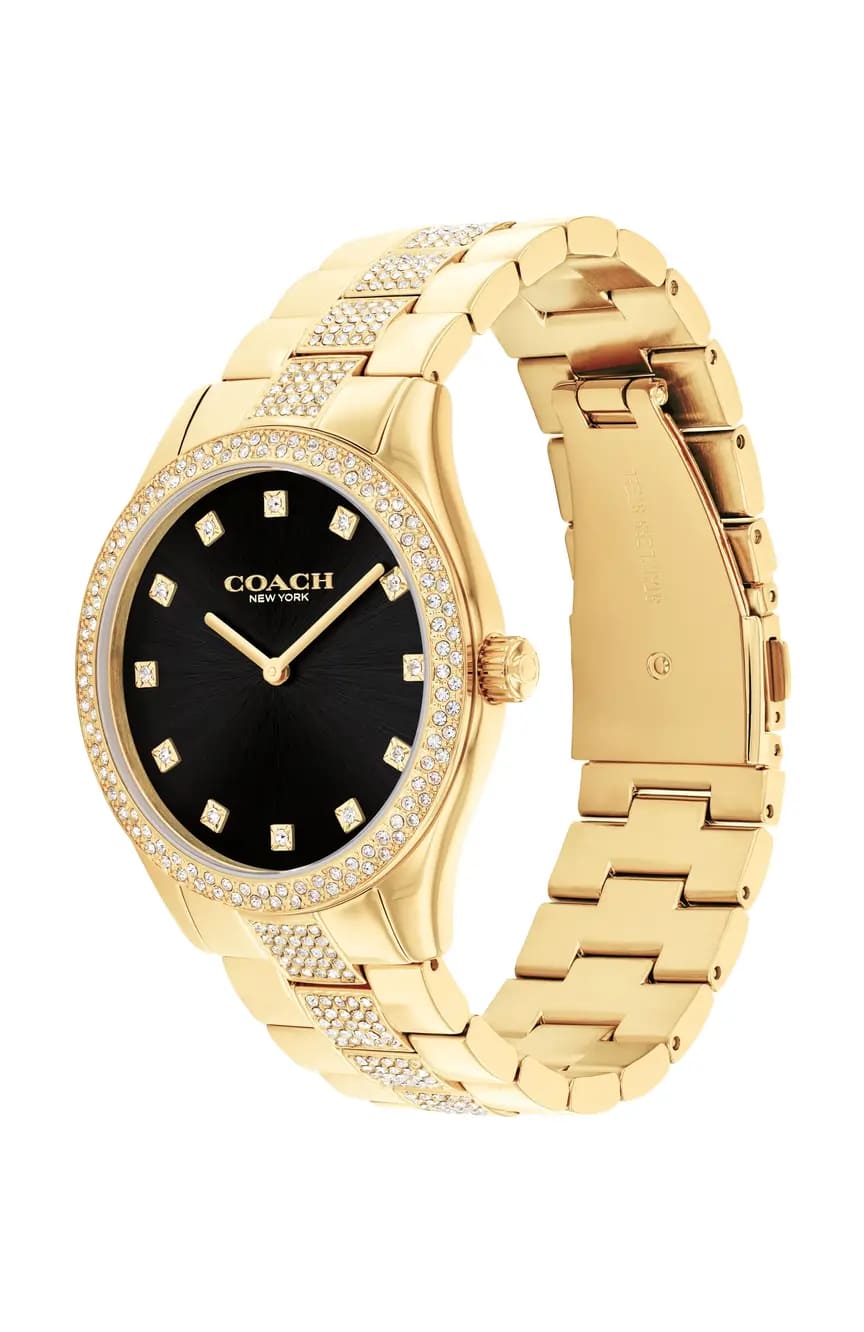 Brooks Black Dial With Gold-Tone Bracelet Ladies Watch