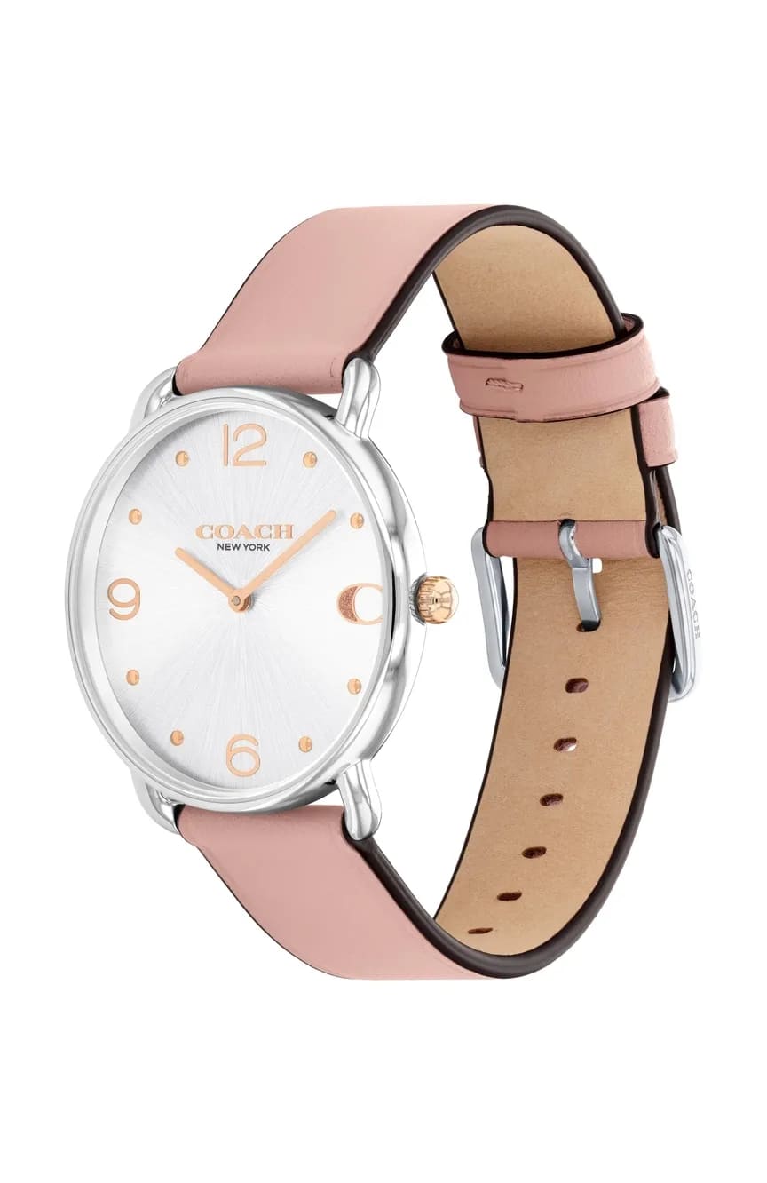 Elliot White Dial With Pink Leather Strap Ladies Watch