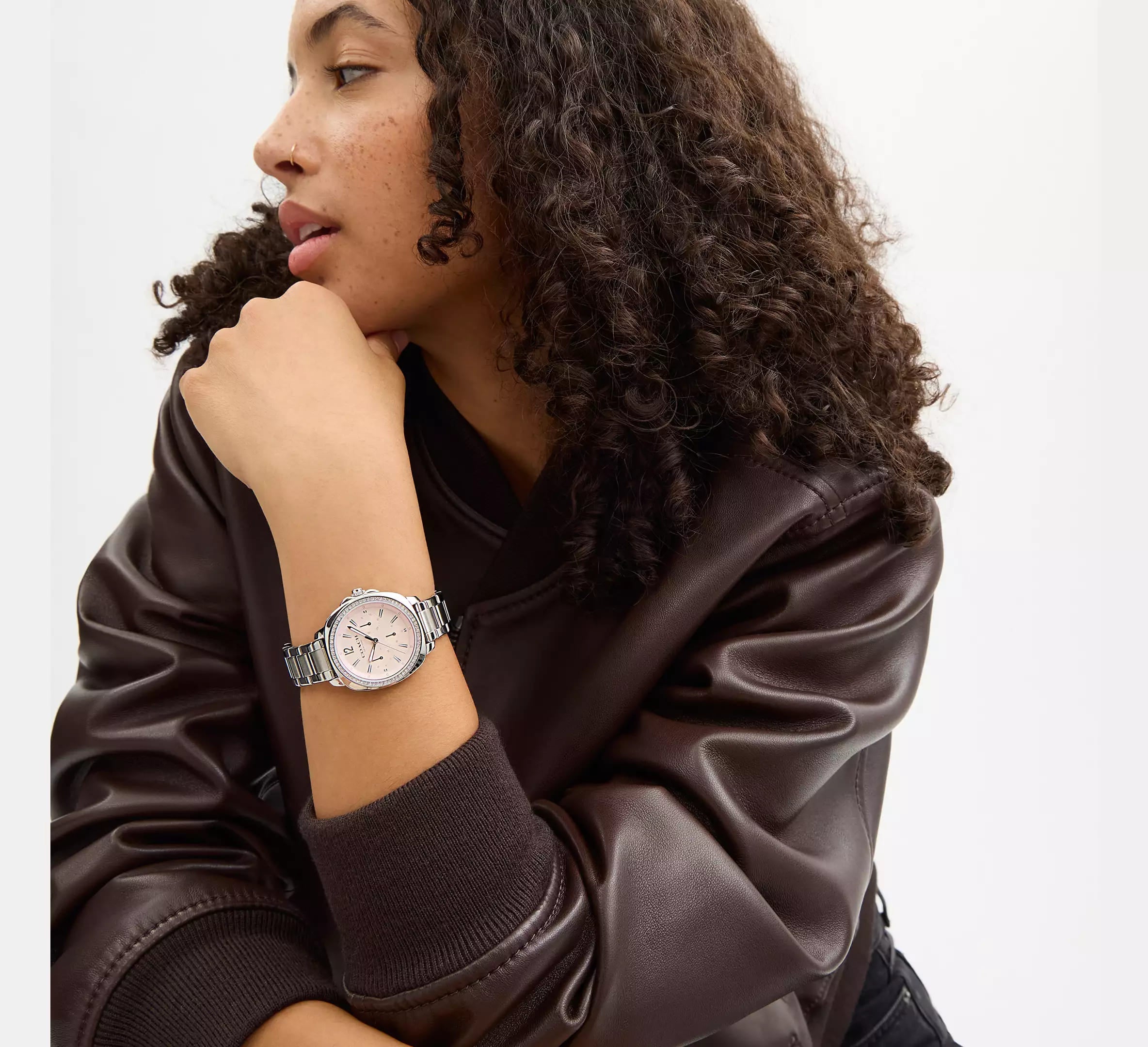 Kitt Stainless Steel Chronograph Pink Dial Ladies Watch