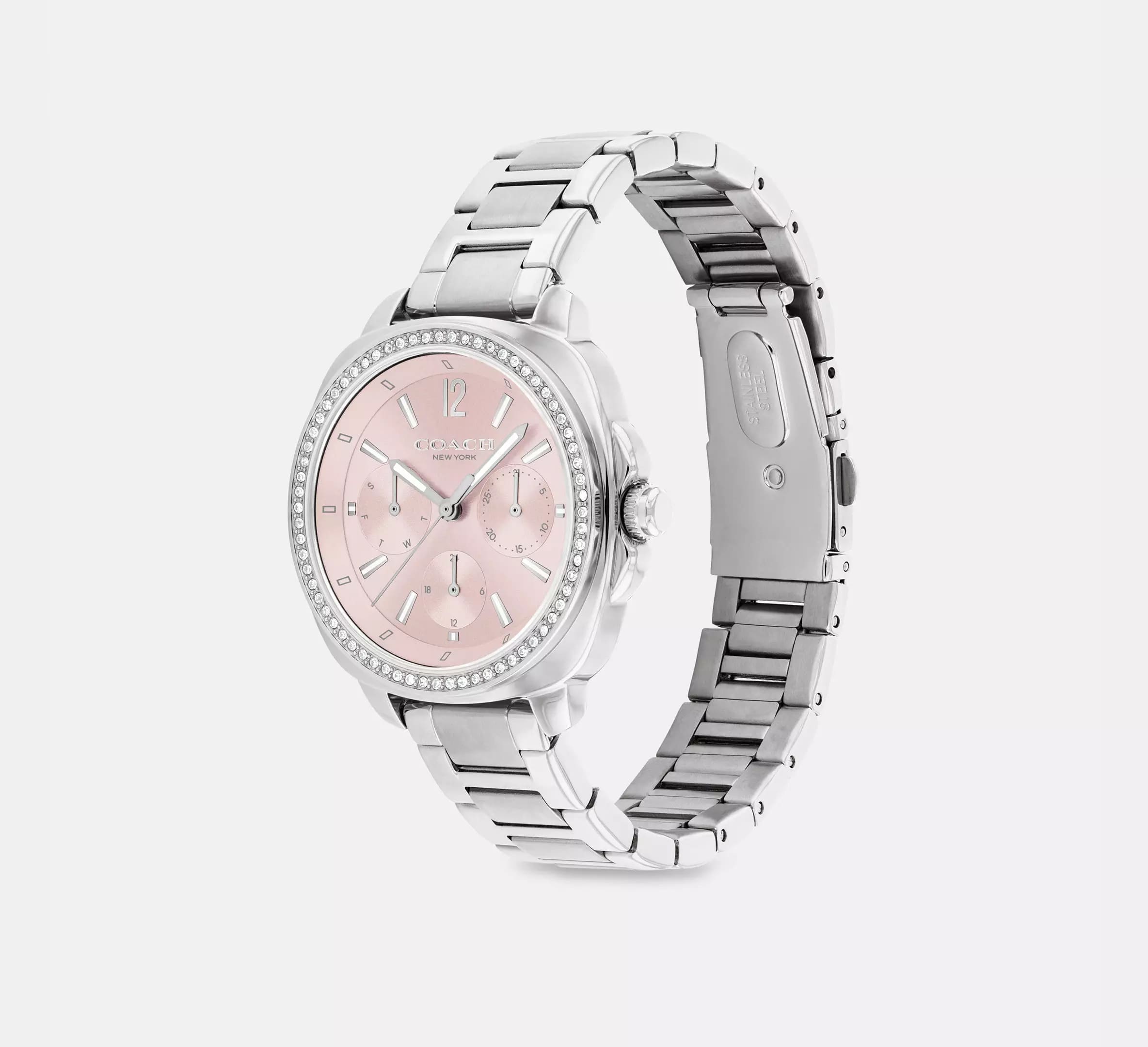 Kitt Stainless Steel Chronograph Pink Dial Ladies Watch