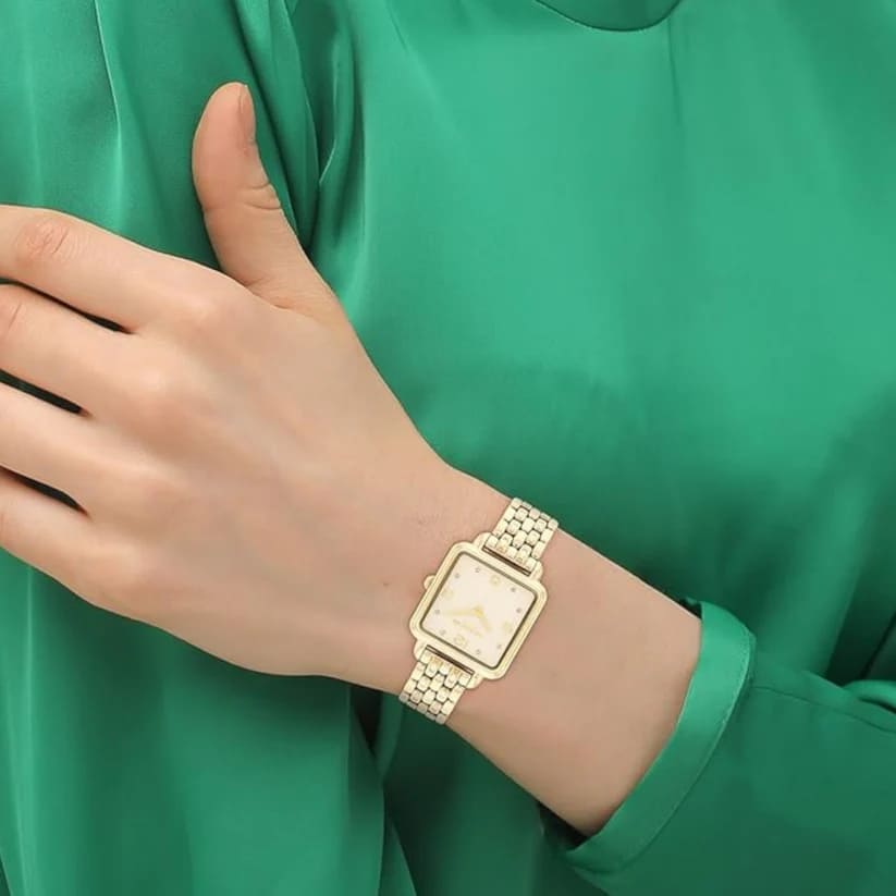 Cass Champagne Dial With Gold PVD Bracelet Ladies Watch