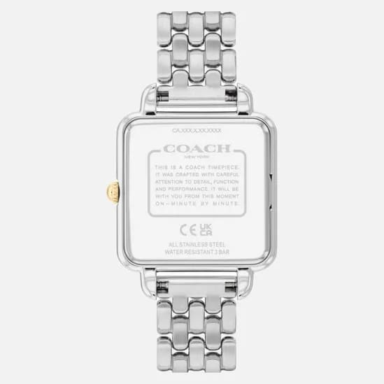 Cass Two Tone Bracelet Strap With Black Dial Ladies Watch