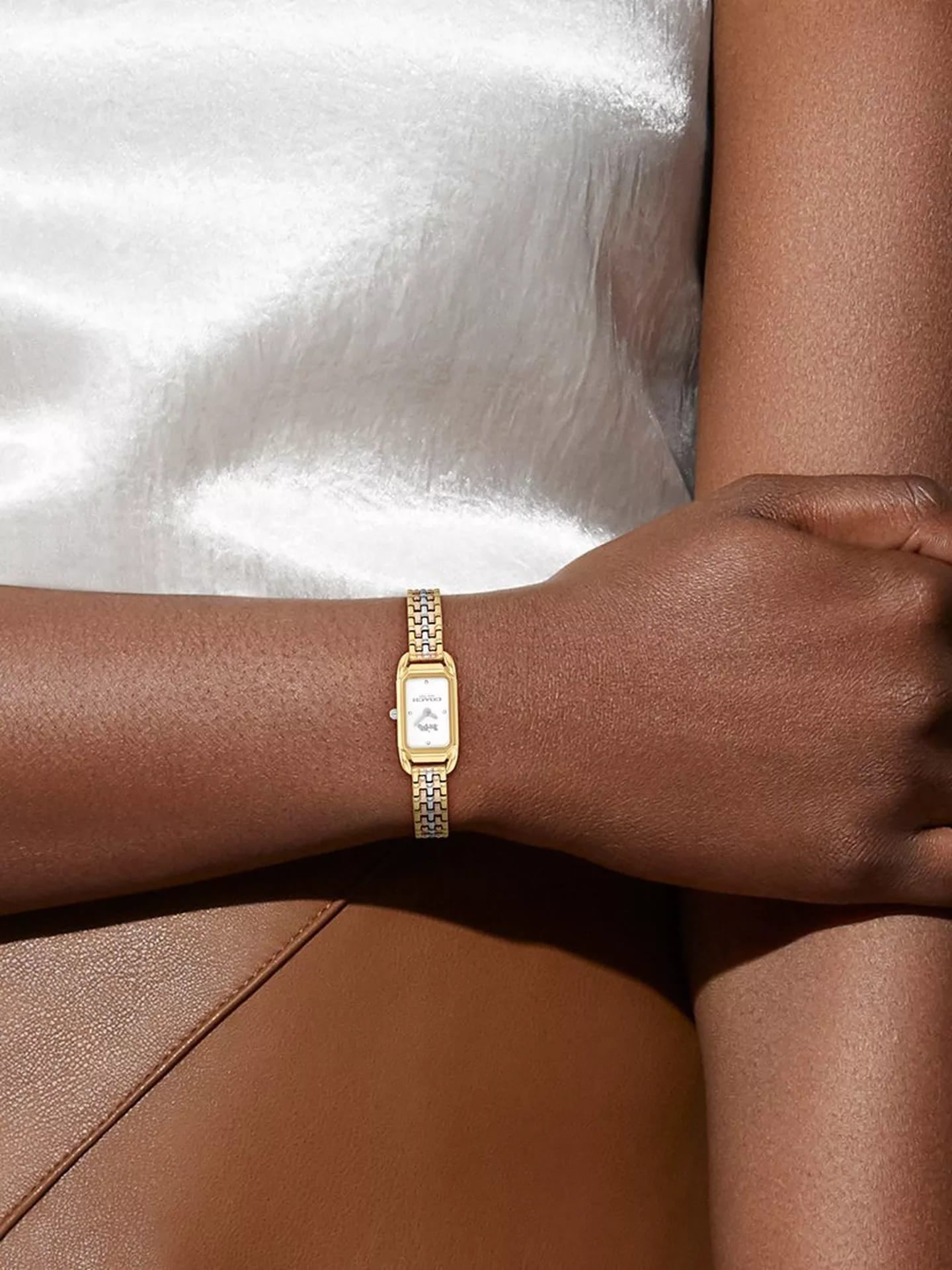 Cadie White Dial With Tri-Tone Bracelet Ladies Watch