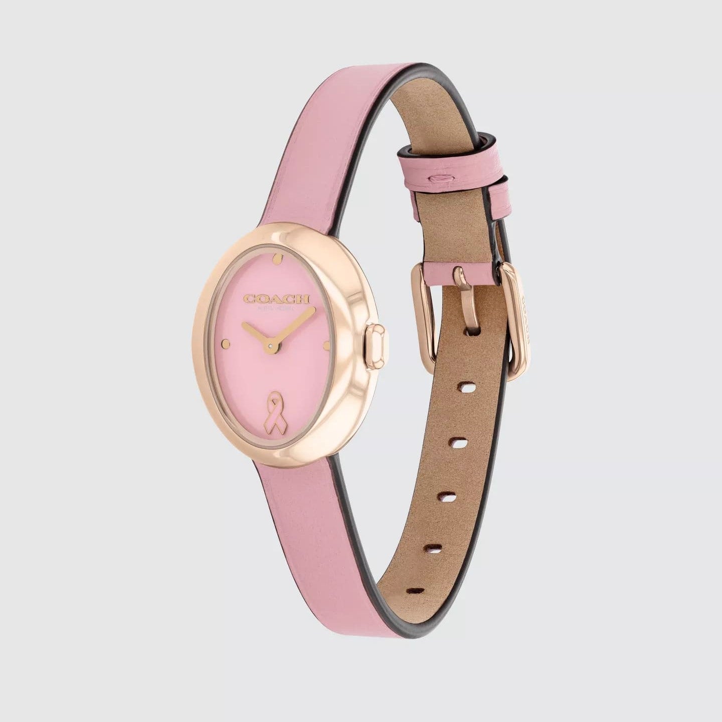 Sammy Lacquered Pink Dial With Pink Leather Strap Ladies Watch
