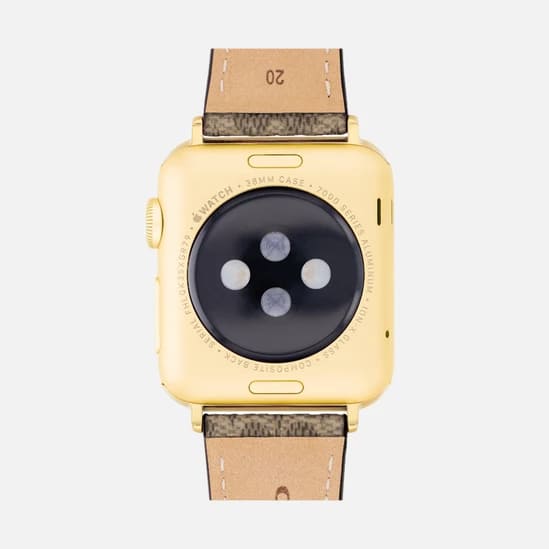 Brown Leather Strap with Flower Embellishment Apple Watch Strap