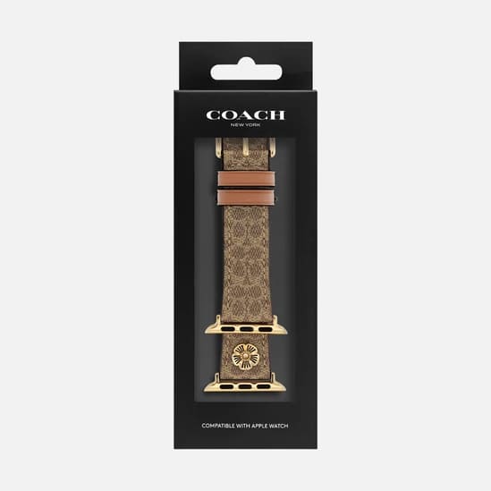 Brown Leather Strap with Flower Embellishment Apple Watch Strap