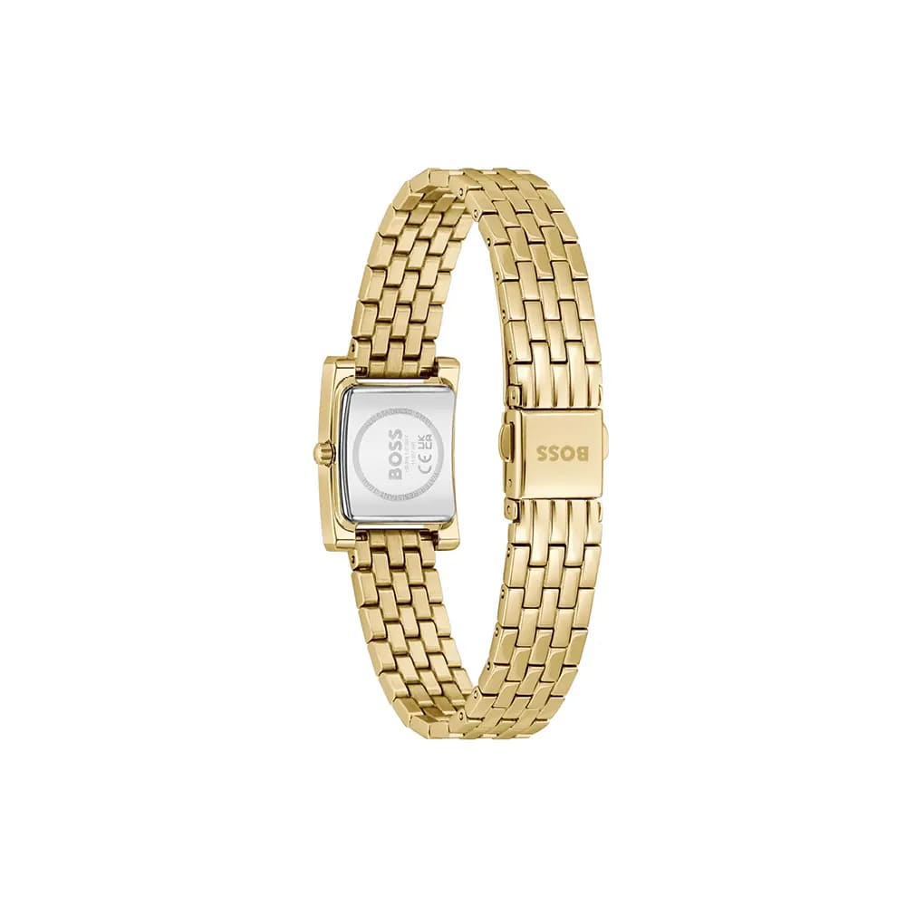 Lucy Precious Gold Plated Rectangular Ladies Watch