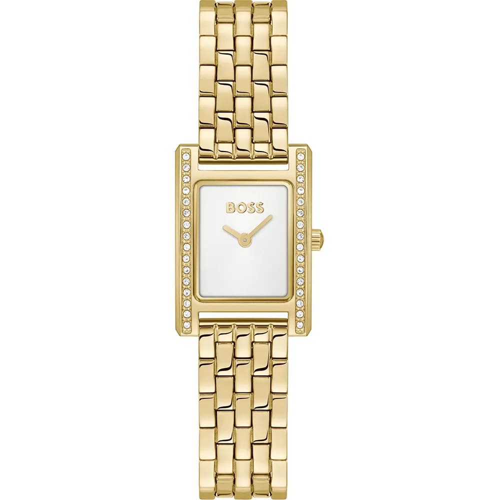Lucy Precious Gold Plated Rectangular Ladies Watch