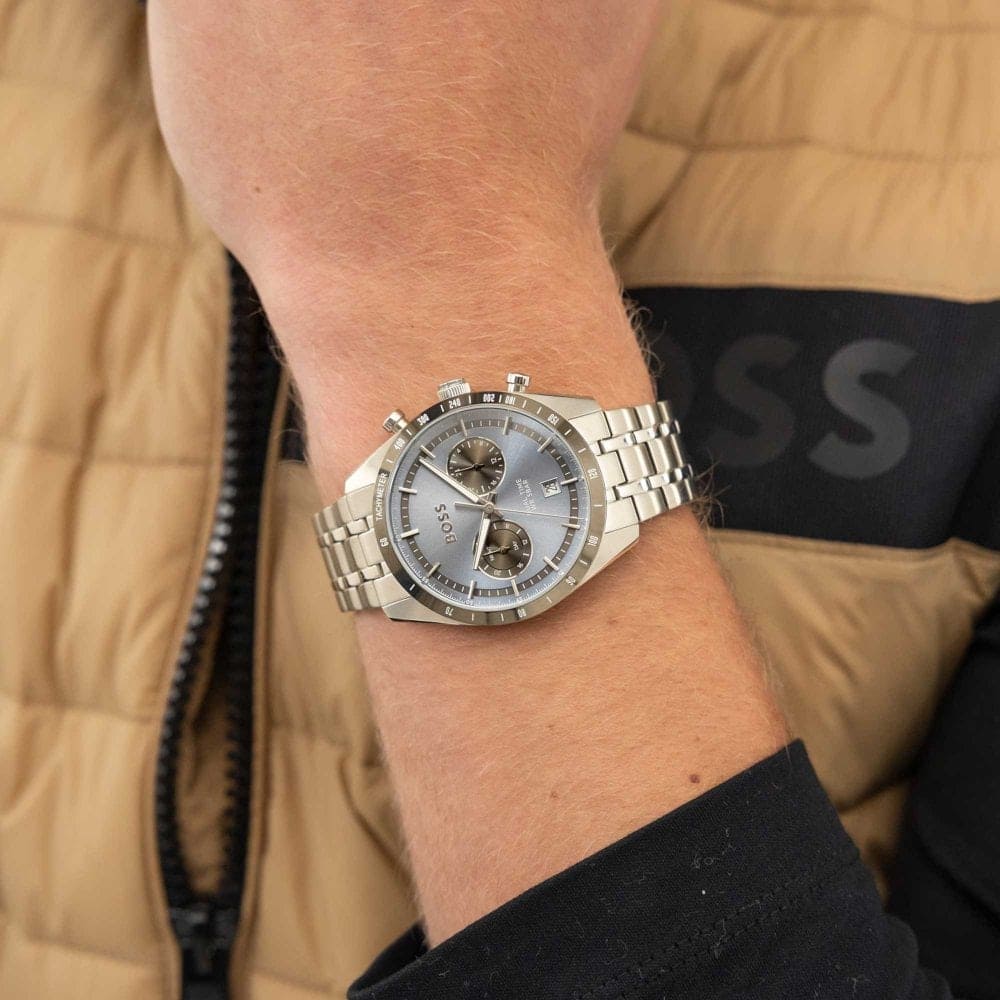 TOURMASTER Dual-Time Blue Dial With Stainless Steel Bracelet Mens Watch