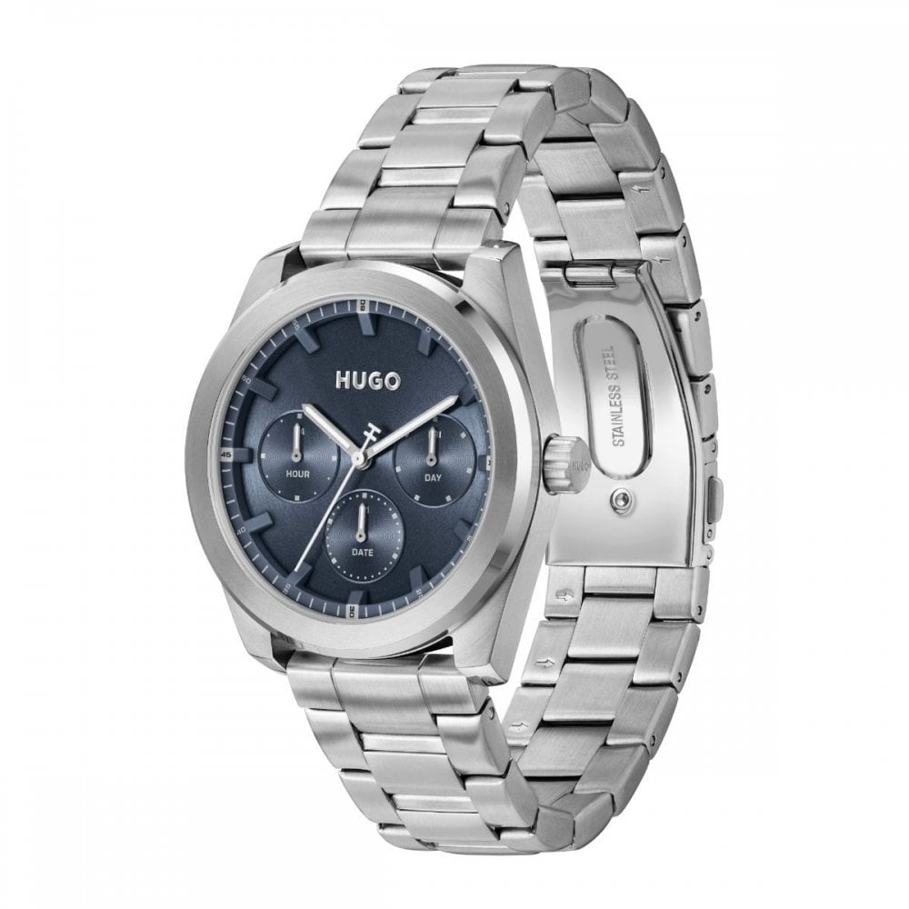 #BRIGHT SPORT Blue Dial With Stainless Steel Bracelet Mens Watch
