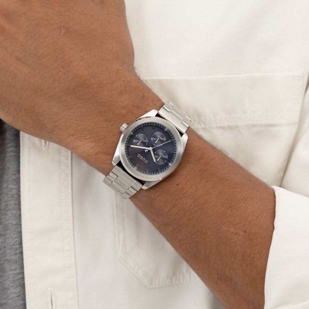 #BRIGHT SPORT Blue Dial With Stainless Steel Bracelet Mens Watch