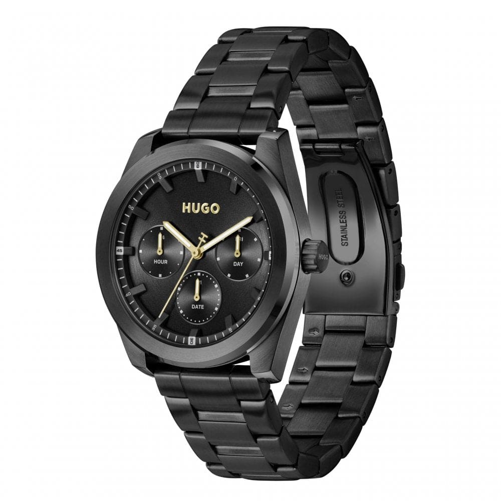 #BRIGHT SPORT Black Dial With Black PVD Bracelet Mens Watch