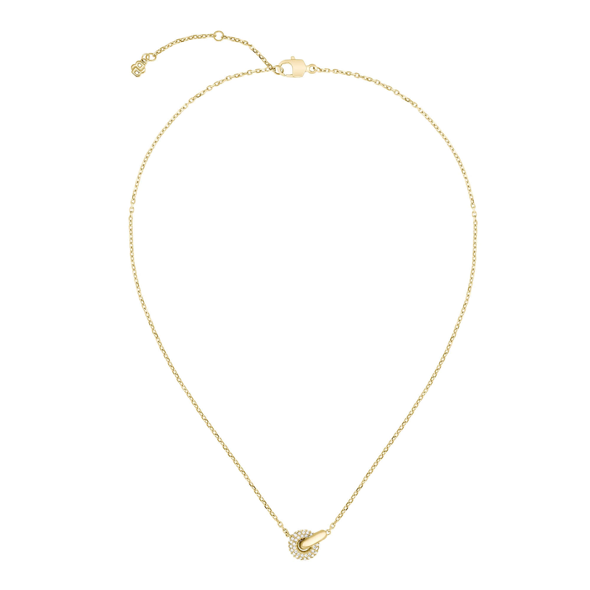 Live Precious Interlinking Circle Pendant Gold Necklace