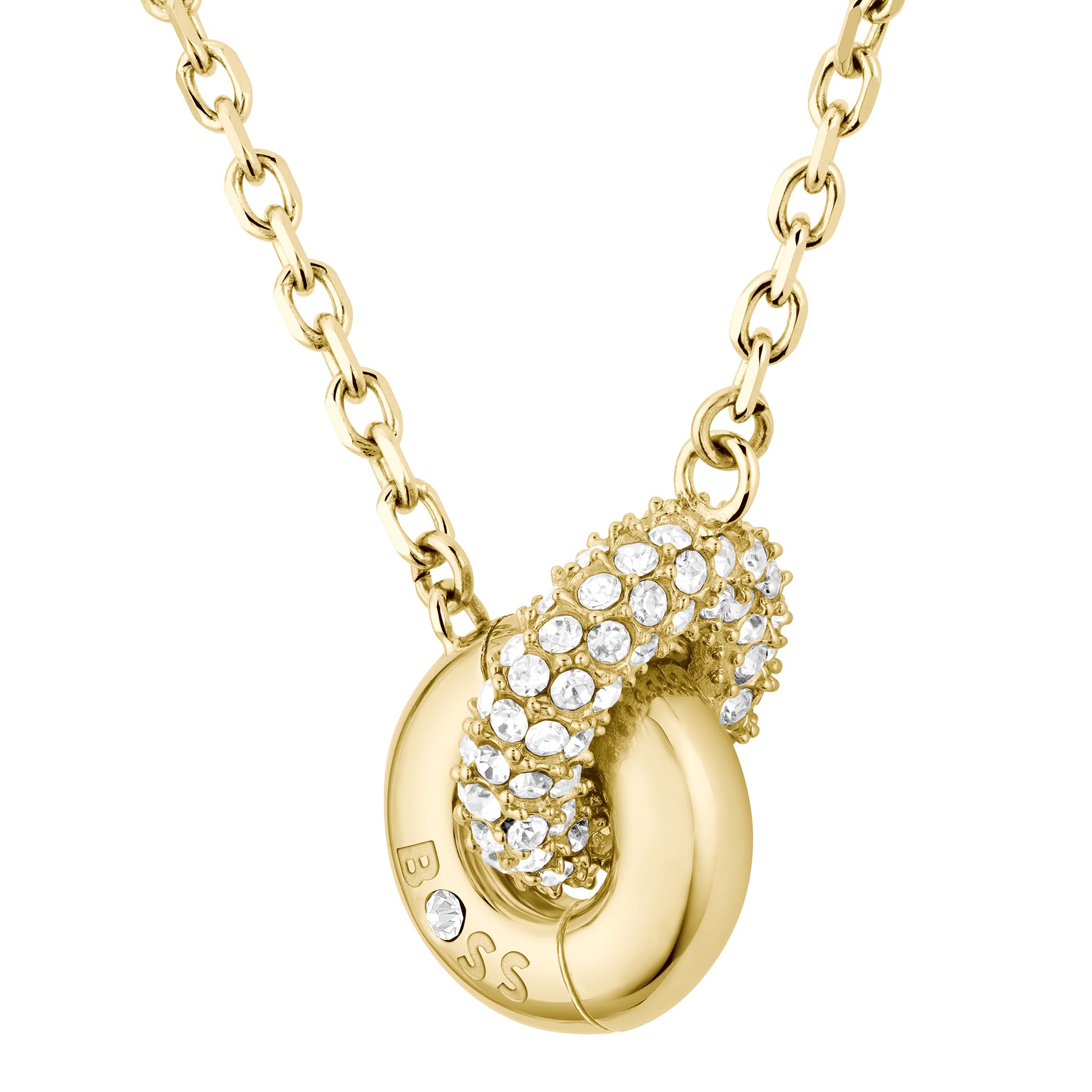 Live Precious Interlinking Circle Pendant Gold Necklace