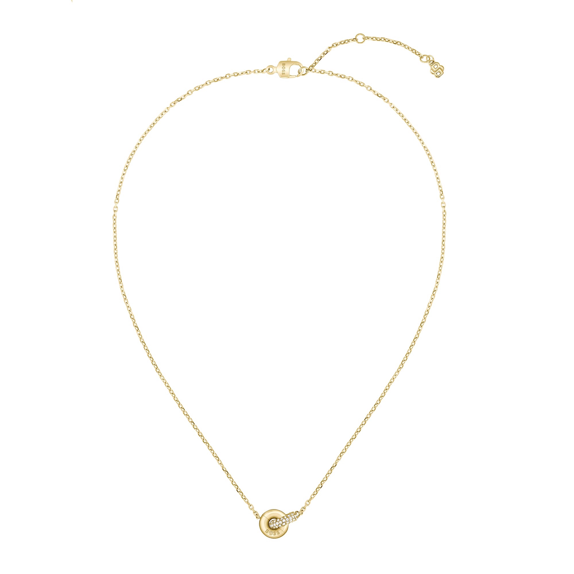 Live Precious Interlinking Circle Pendant Gold Necklace