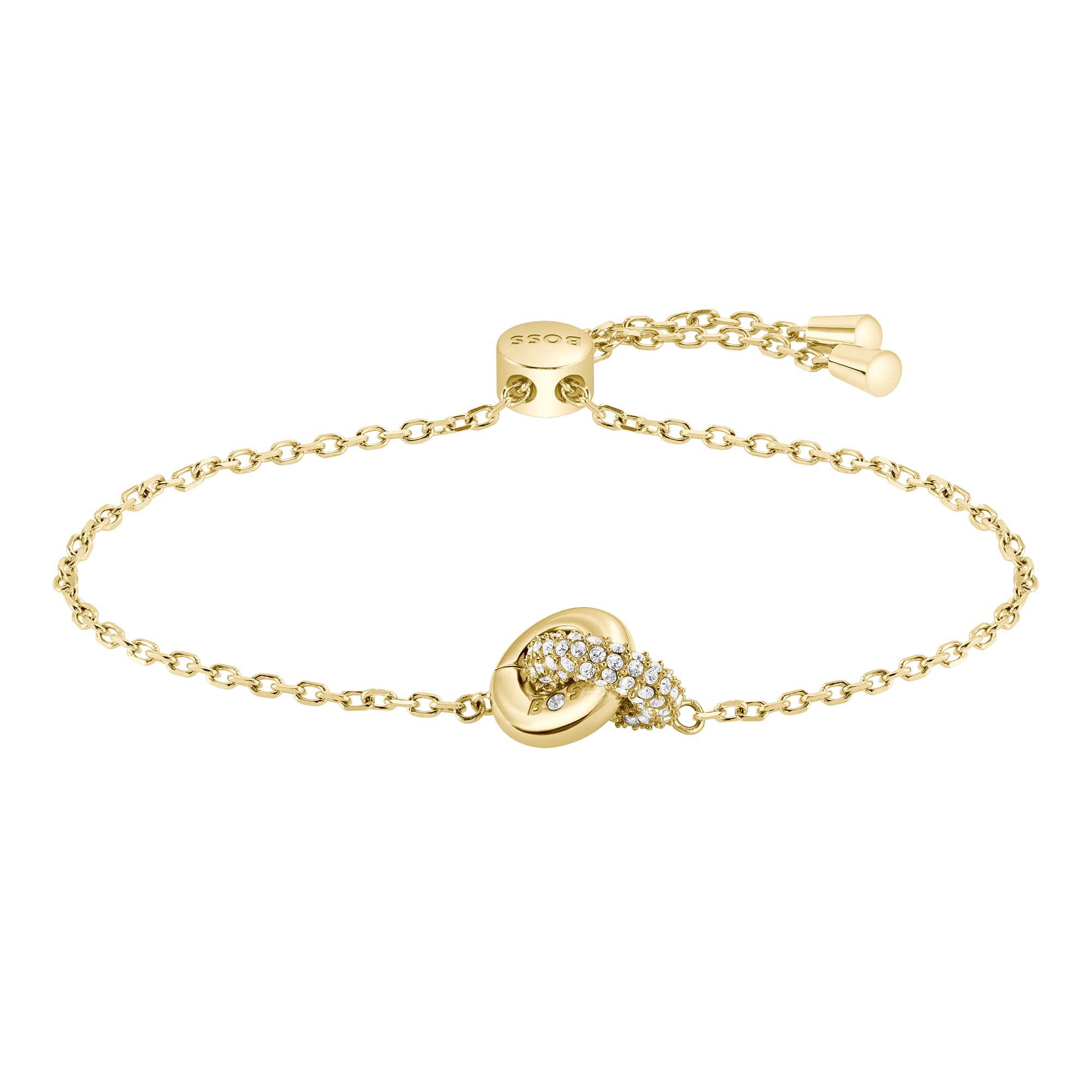 Live Precious Interlinking Circle Pendant Gold Bracelet