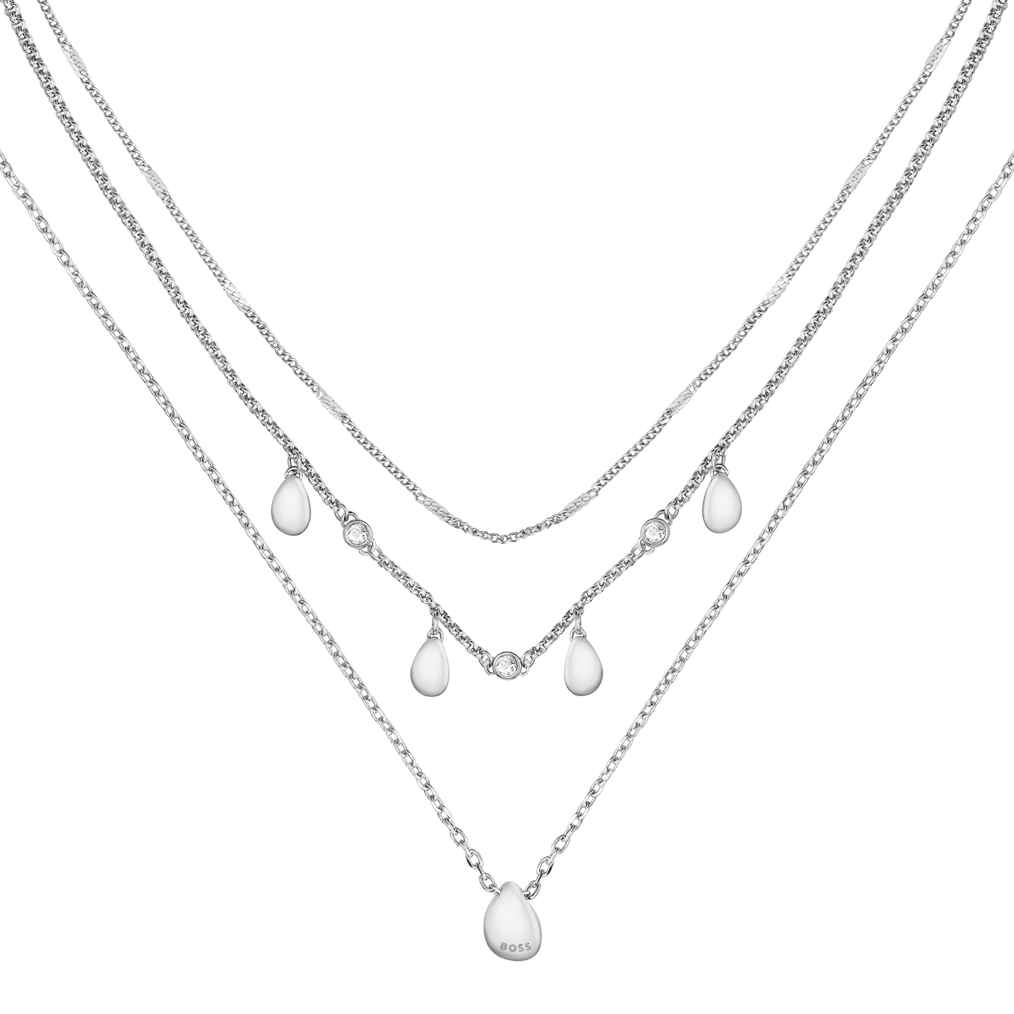 Selena Teardrop Crystal Stainless Steel Necklace