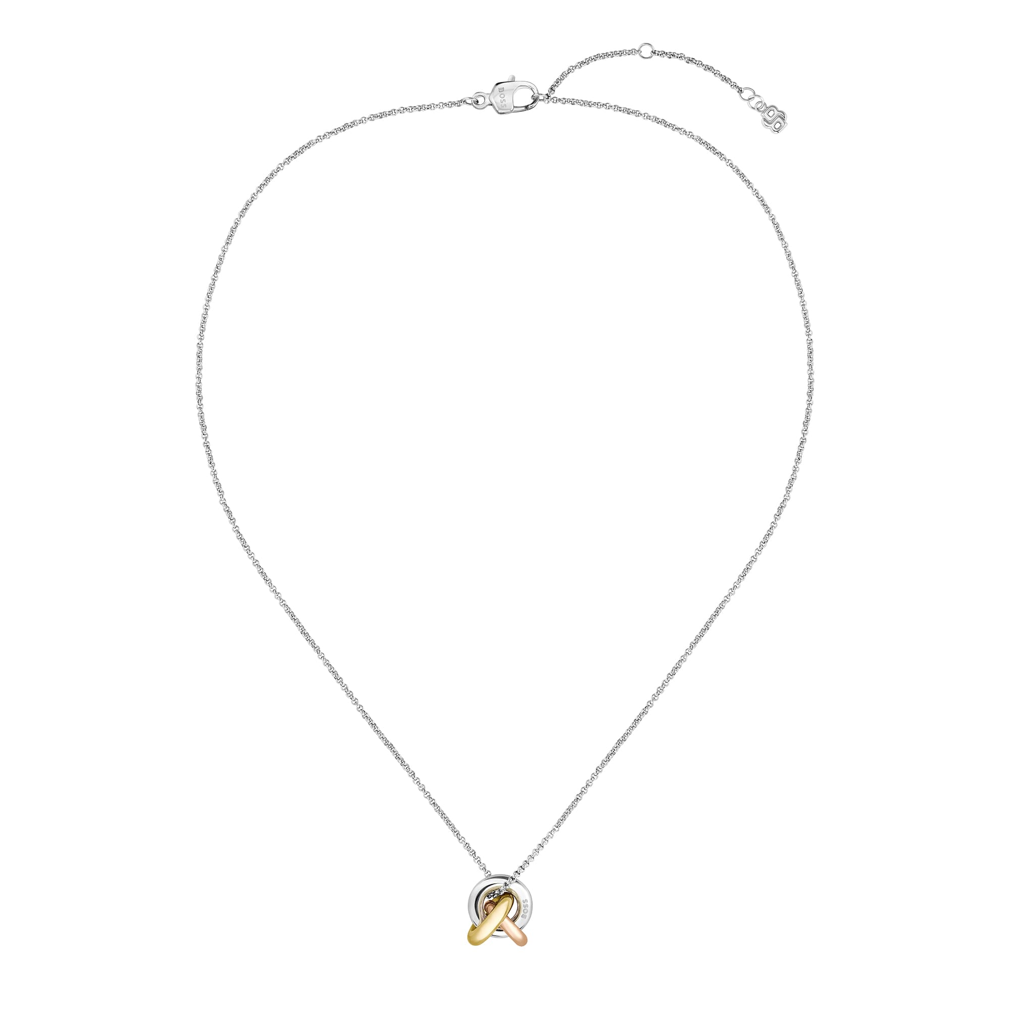 Harmonie Tri-Tone Love Knot Pendant Necklace