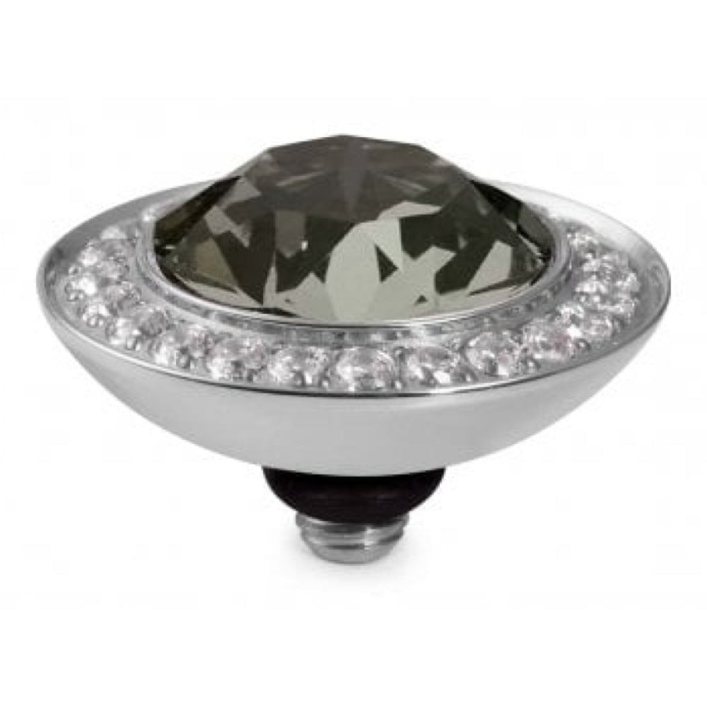 Famosa Silver 13mm Tondo Deluxe Ring Top Black Diamond