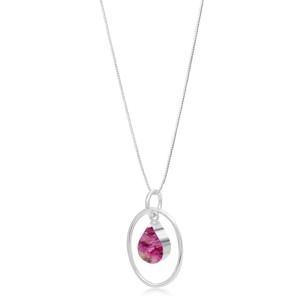Silver Pendant - Heather - Silver Oval Surround