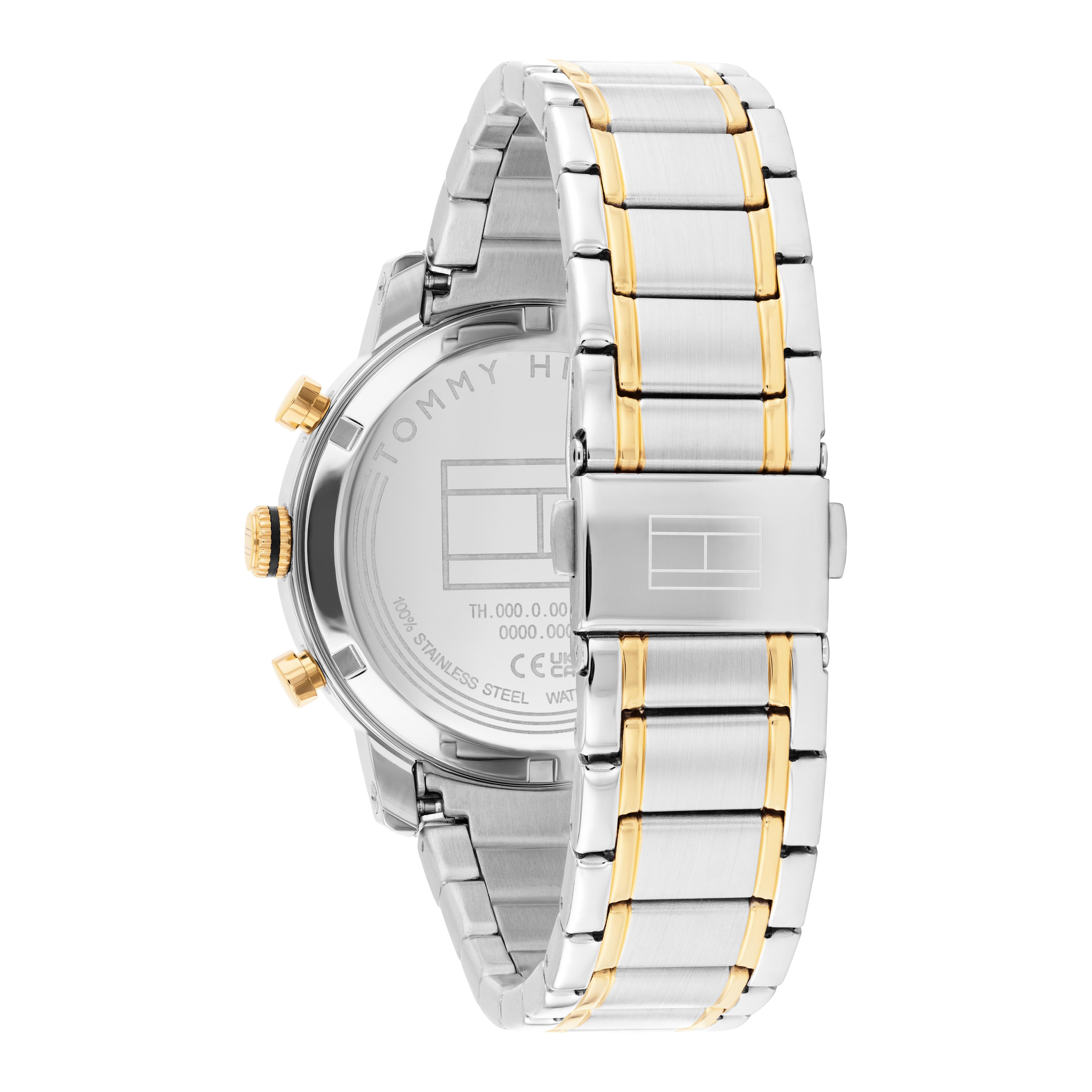 Th-Oxford Multifunction Black Dial With Two-Tone Bracelet Mens Watch