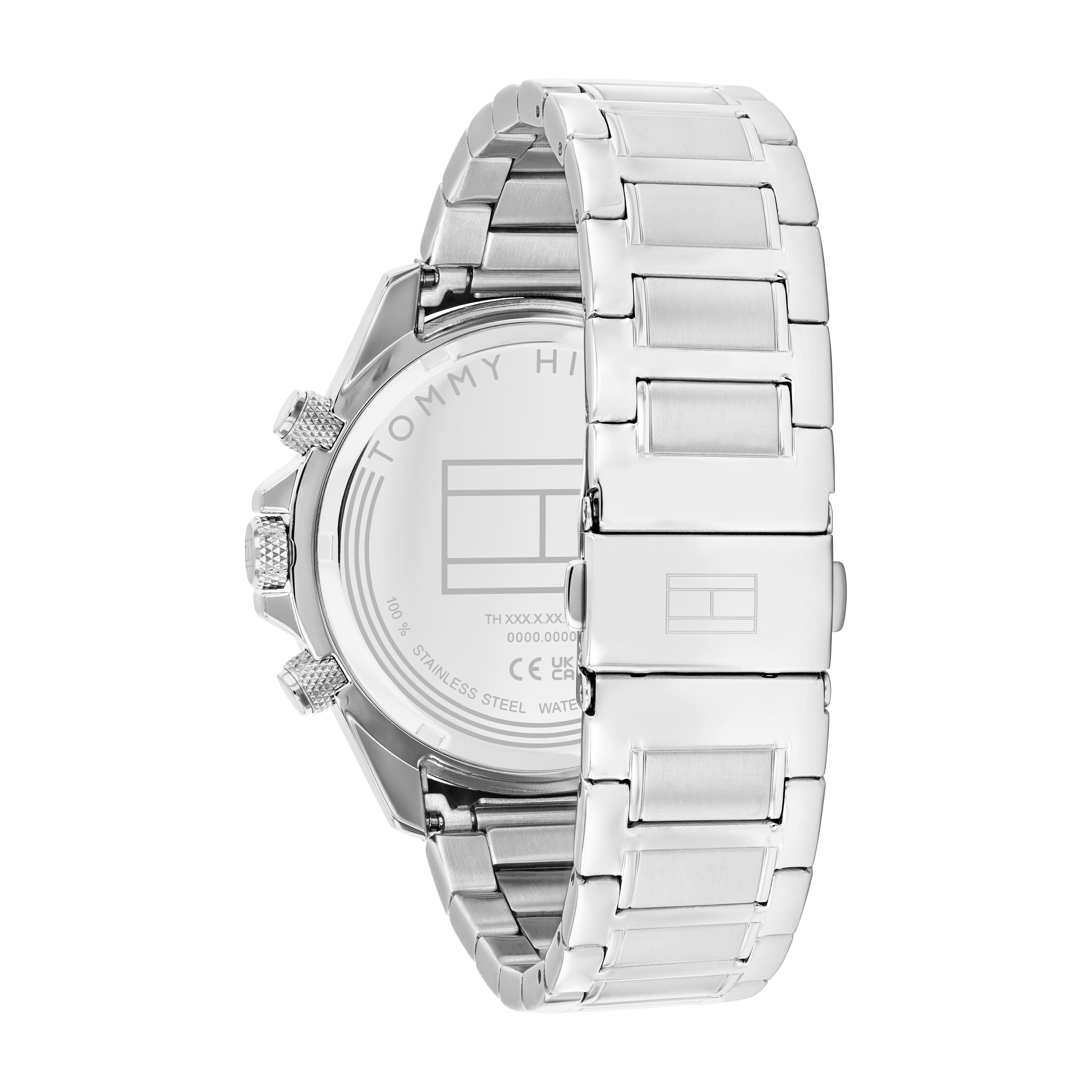 Clark Silver Dial With Stainless Steel Bracelet Mens Watch