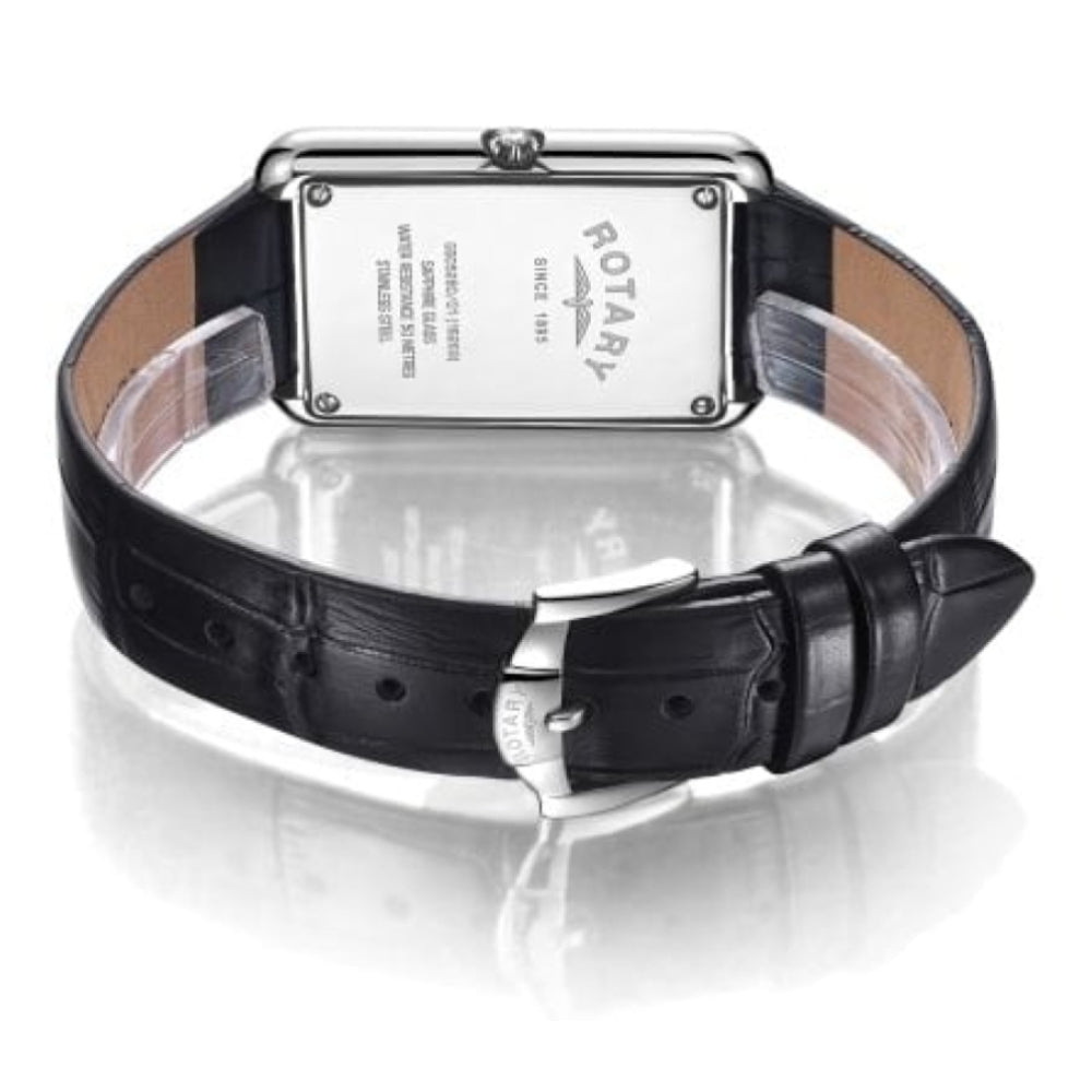 Rotary Stainless Steel Cambridge Shaped Gents Watch With Roman Numerals