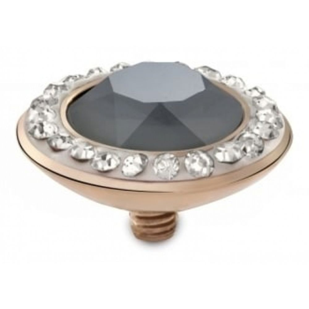 Famosa Dark Grey Rose Gold Tondo Deluxe 13mm Ring Top