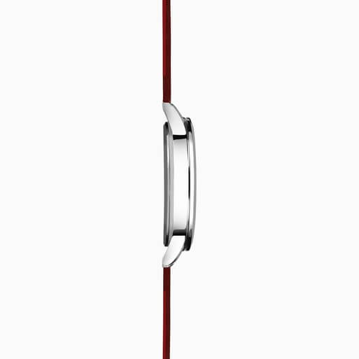 Nordic White Dial & Red Leather Strap Ladies Watch