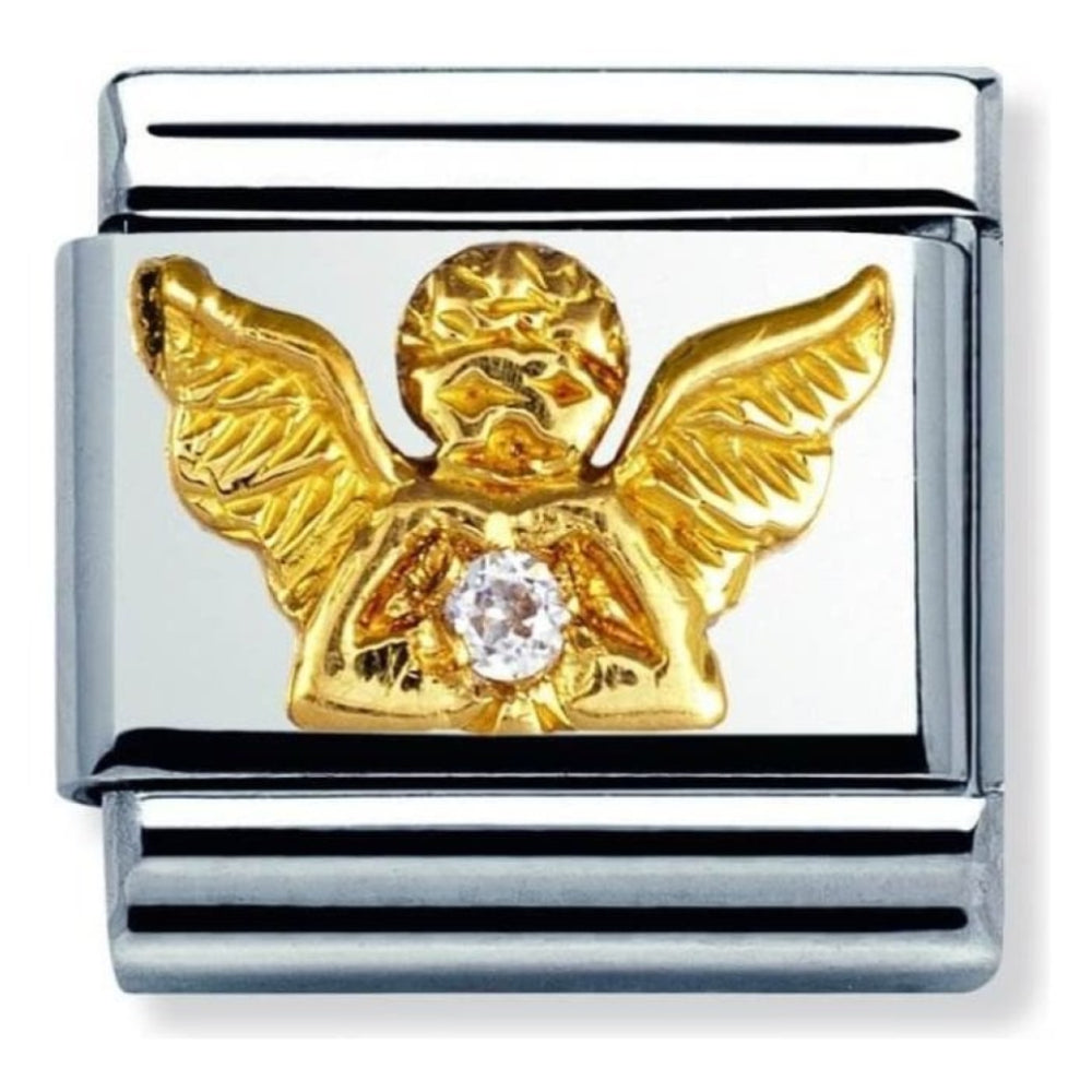 Classic Gold & CZ Stones Angel Charm
