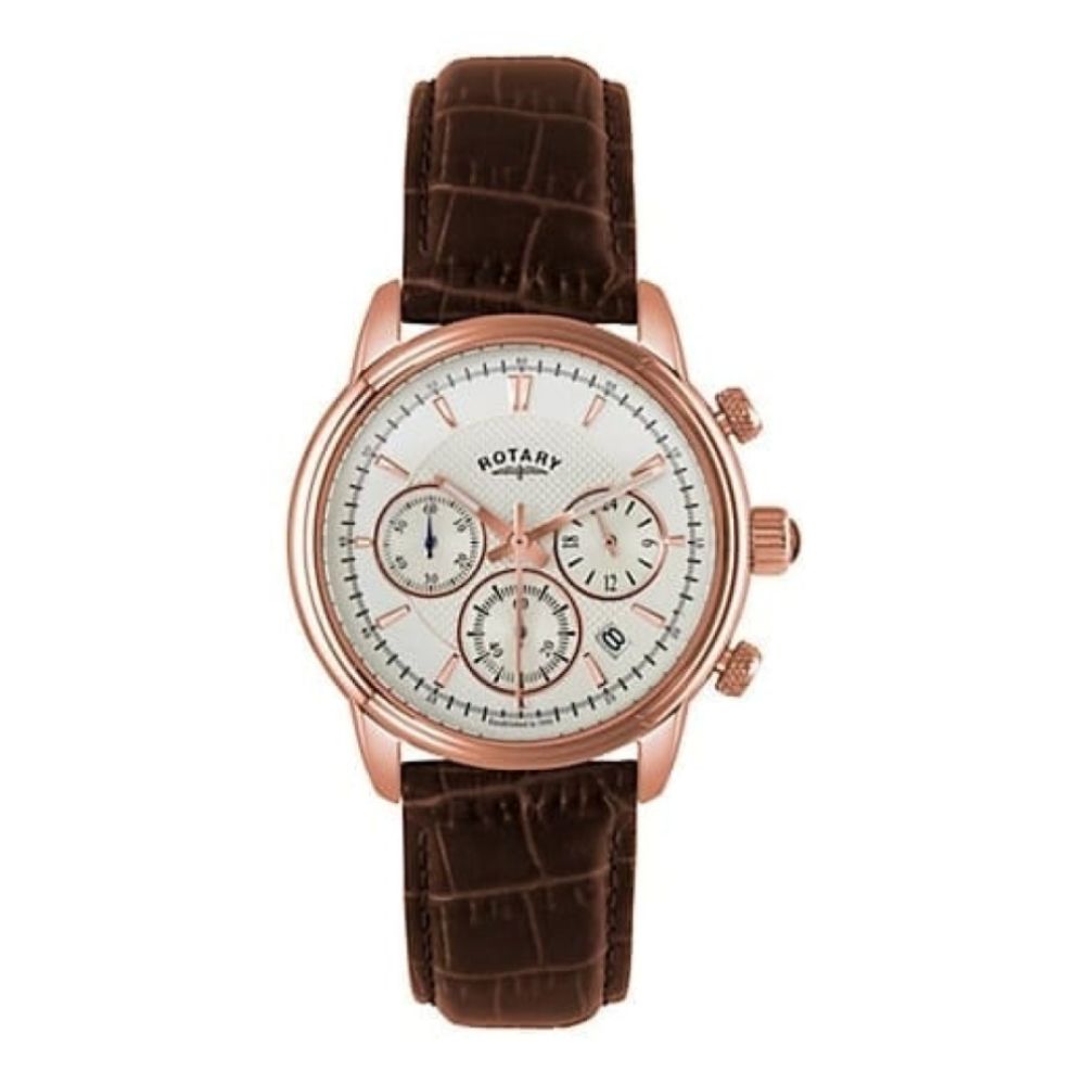 Mens Rose Gold Chronograph Watch